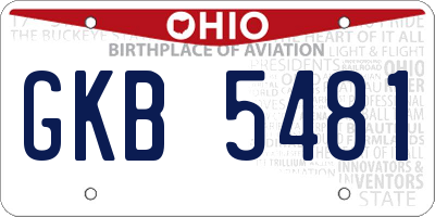 OH license plate GKB5481