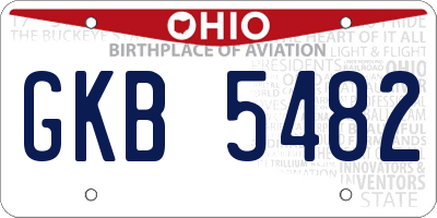 OH license plate GKB5482