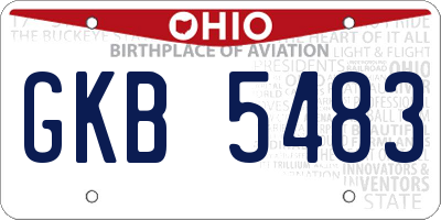 OH license plate GKB5483