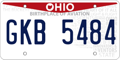 OH license plate GKB5484