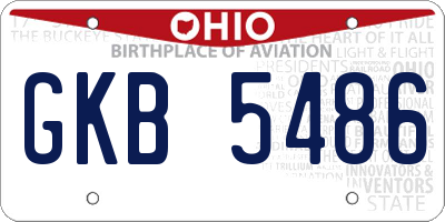OH license plate GKB5486