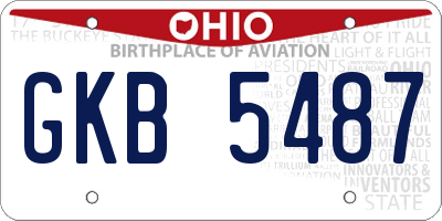 OH license plate GKB5487