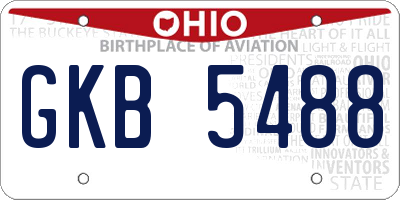 OH license plate GKB5488
