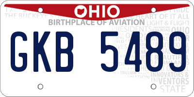 OH license plate GKB5489