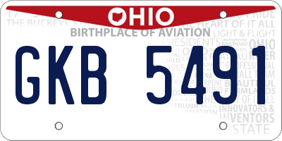 OH license plate GKB5491