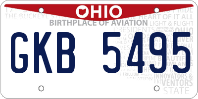 OH license plate GKB5495