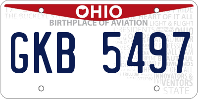 OH license plate GKB5497