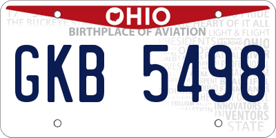 OH license plate GKB5498