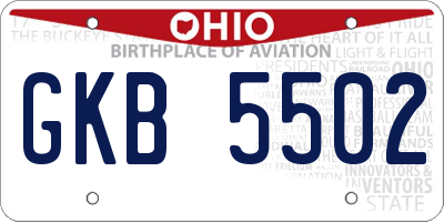 OH license plate GKB5502