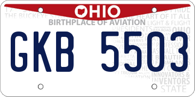 OH license plate GKB5503