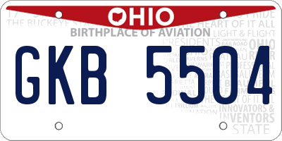 OH license plate GKB5504
