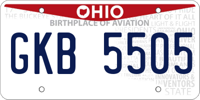 OH license plate GKB5505