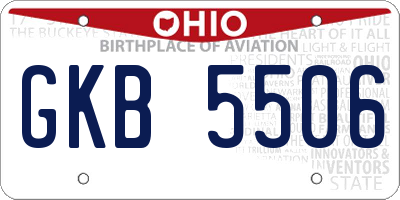 OH license plate GKB5506