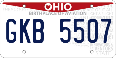 OH license plate GKB5507