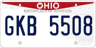 OH license plate GKB5508