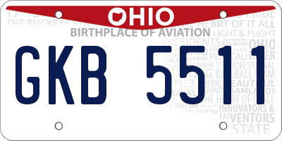OH license plate GKB5511