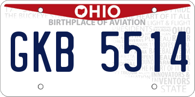 OH license plate GKB5514