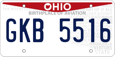 OH license plate GKB5516