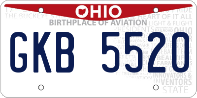 OH license plate GKB5520