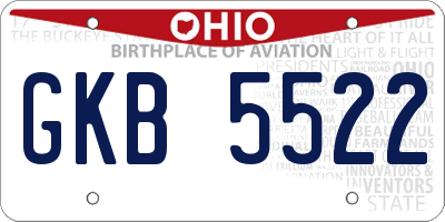 OH license plate GKB5522
