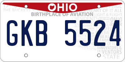OH license plate GKB5524