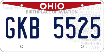 OH license plate GKB5525