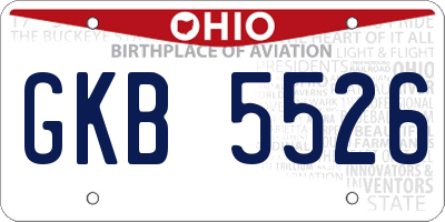 OH license plate GKB5526