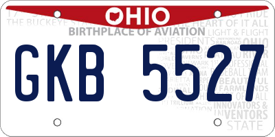 OH license plate GKB5527