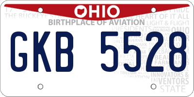 OH license plate GKB5528