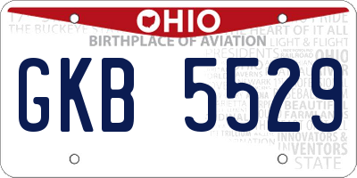 OH license plate GKB5529