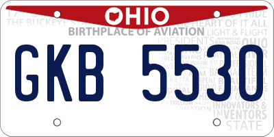 OH license plate GKB5530