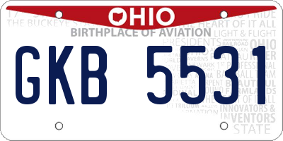 OH license plate GKB5531