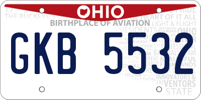 OH license plate GKB5532