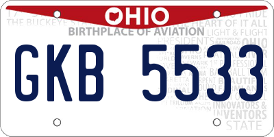 OH license plate GKB5533