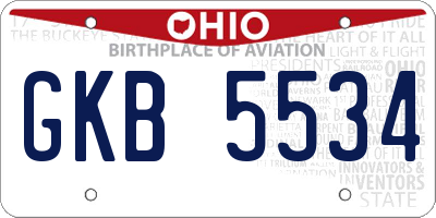 OH license plate GKB5534