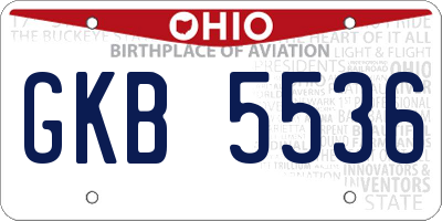 OH license plate GKB5536