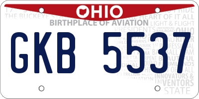 OH license plate GKB5537