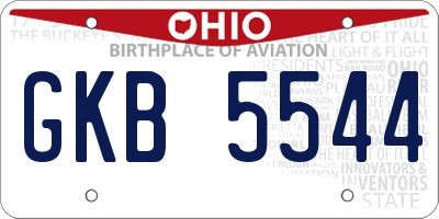 OH license plate GKB5544