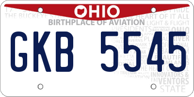 OH license plate GKB5545