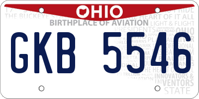 OH license plate GKB5546