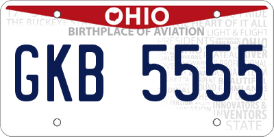 OH license plate GKB5555