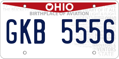 OH license plate GKB5556