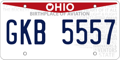 OH license plate GKB5557