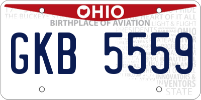 OH license plate GKB5559