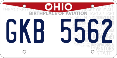 OH license plate GKB5562