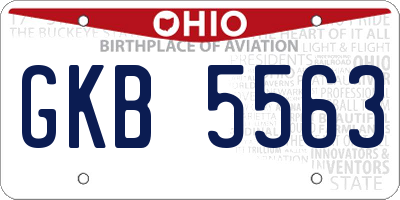 OH license plate GKB5563