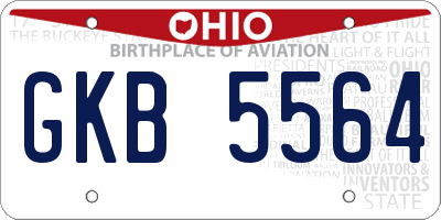 OH license plate GKB5564