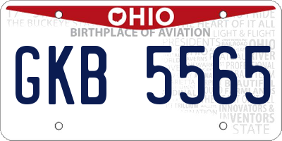 OH license plate GKB5565