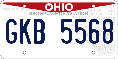 OH license plate GKB5568