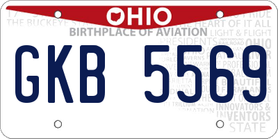 OH license plate GKB5569